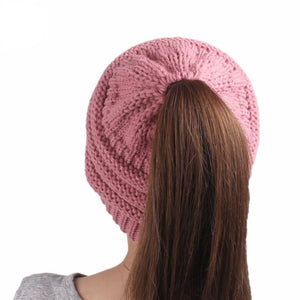 Soft Knit Ponytail Beanie Hats -50% Off
